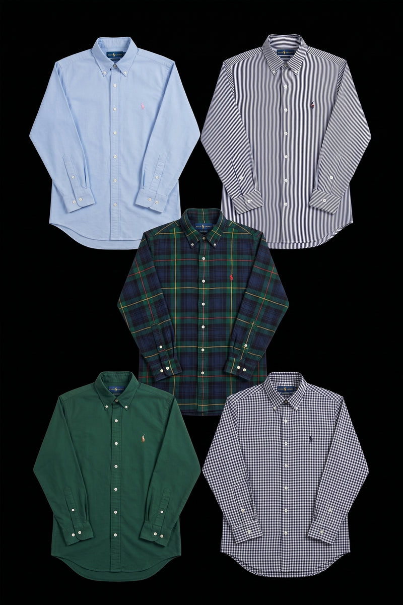 Chemises Ralph Lauren - Lot 20, 50, 100 pièces | Oxford, Popeline, Denim | Grade A-1