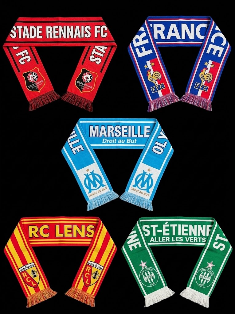 Déstockage - Écharpes de Football Clubs Français - Lot de 20 pièces