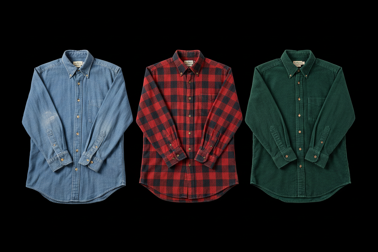Chemises L.L. Bean Vintage - Lot 20, 50, 100 pièces | Flanelle & Oxford USA | Grade A-1