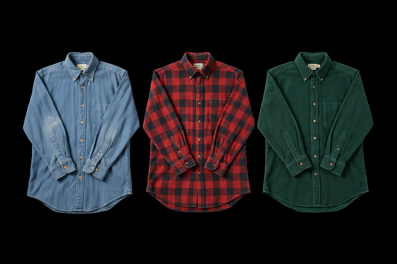 Chemises L.L. Bean Vintage - Lot 20, 50, 100 pièces | Flanelle & Oxford USA | Grade A-1