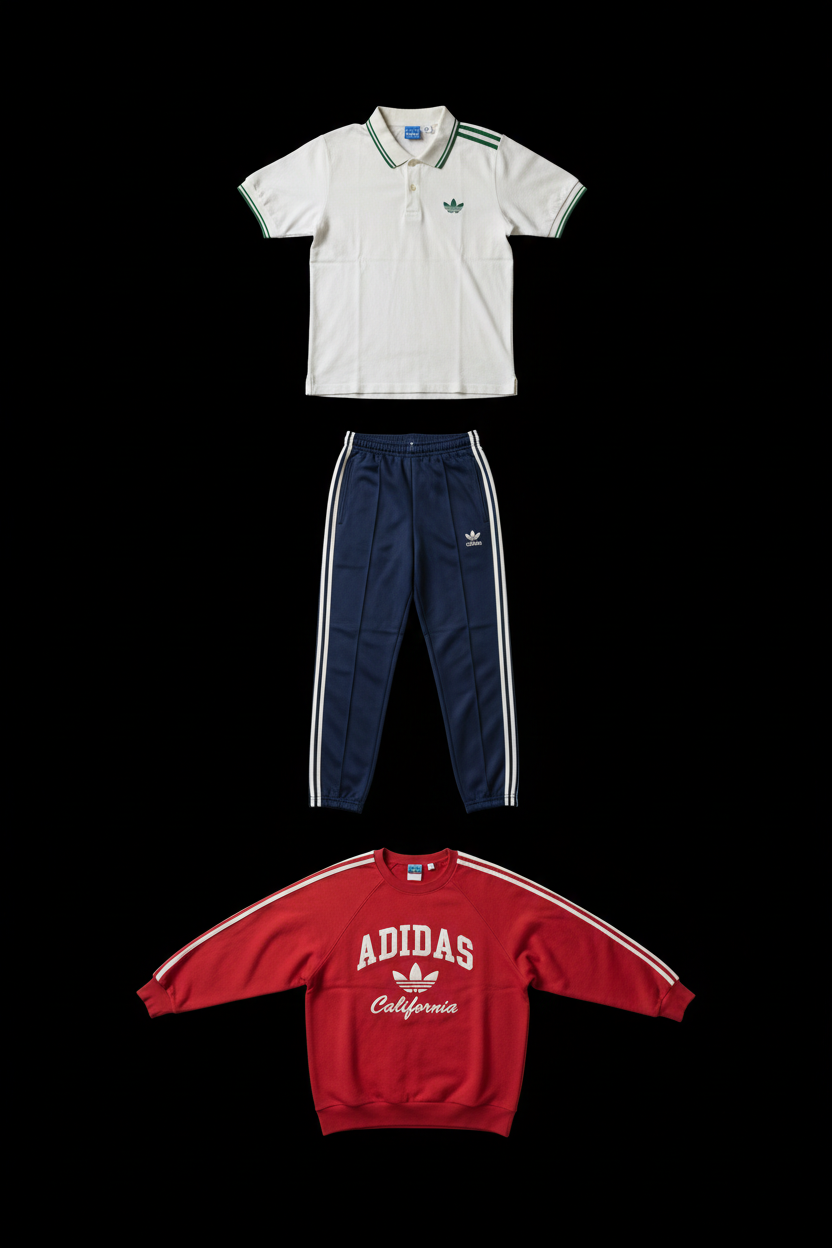 Box Adidas "Full Sportswear" - Lot 20, 50, 100 pièces | Mix Homme & Femme | Veste, Sweat, Pantalon, T-shirt | Grade A