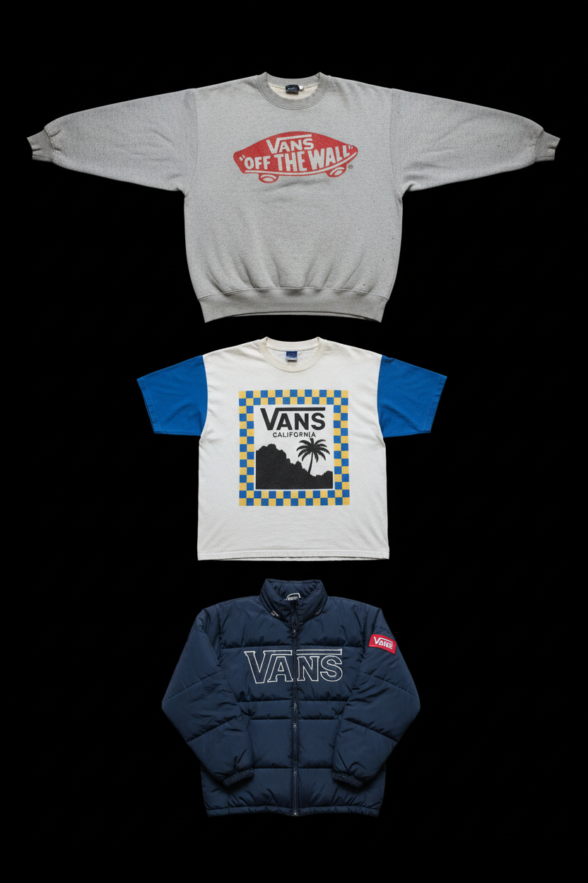 Box Vans "Off The Wall" - Lot 20, 50, 100 pièces | Mix Homme & Femme | Sweat, T-shirt, Chemise, Pantalon | Grade A-2