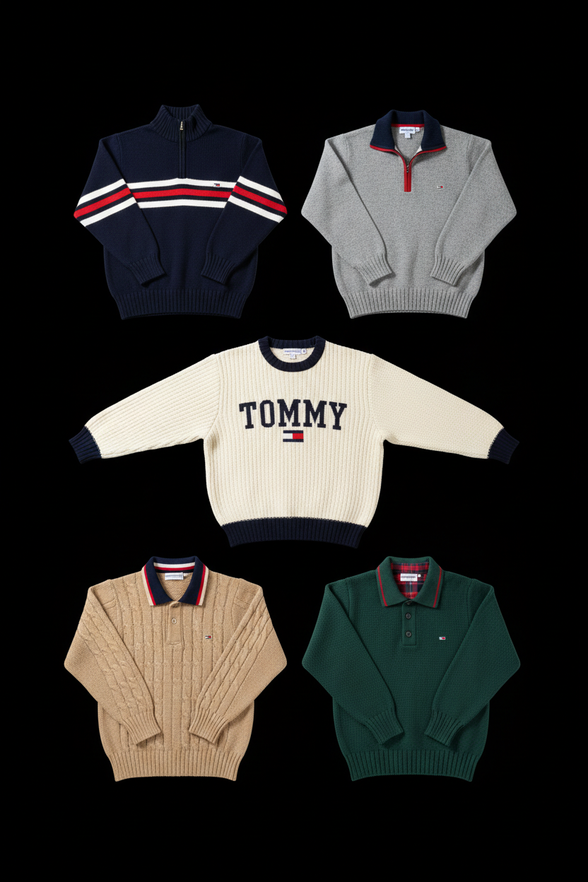 Pull Tommy Hilfiger - Lot 20, 50, 100 pièces | Maille Vintage & Premium Grade A-3