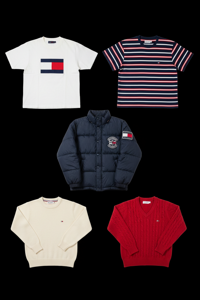 Box Tommy Hilfiger "Full Look" - Lot 20, 50, 100 pièces | Mix Homme & Femme | Doudoune, Pull, Chemise, Polo | Grade A-1
