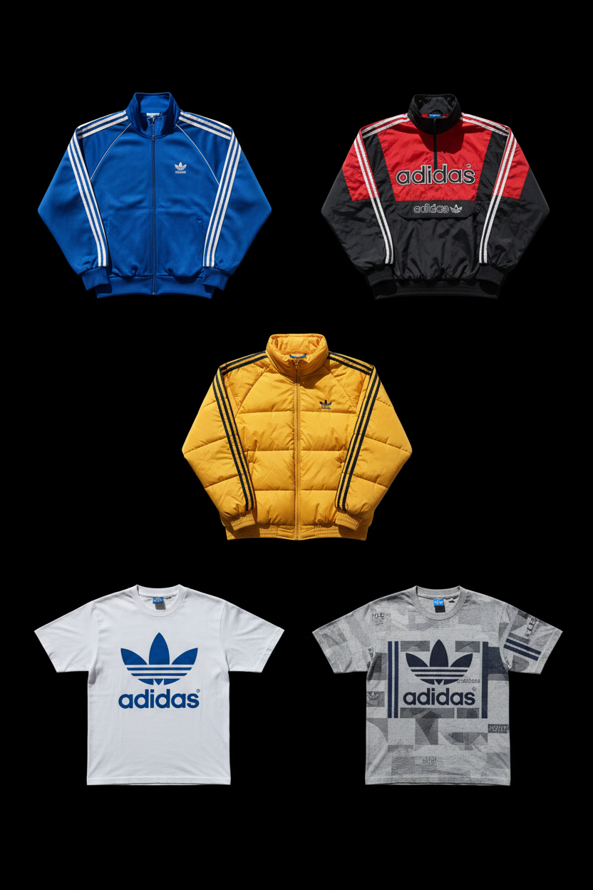 Box Adidas "Full Sportswear" - Lot 20, 50, 100 pièces | Mix Homme & Femme | Veste, Sweat, Pantalon, T-shirt | Grade A-1