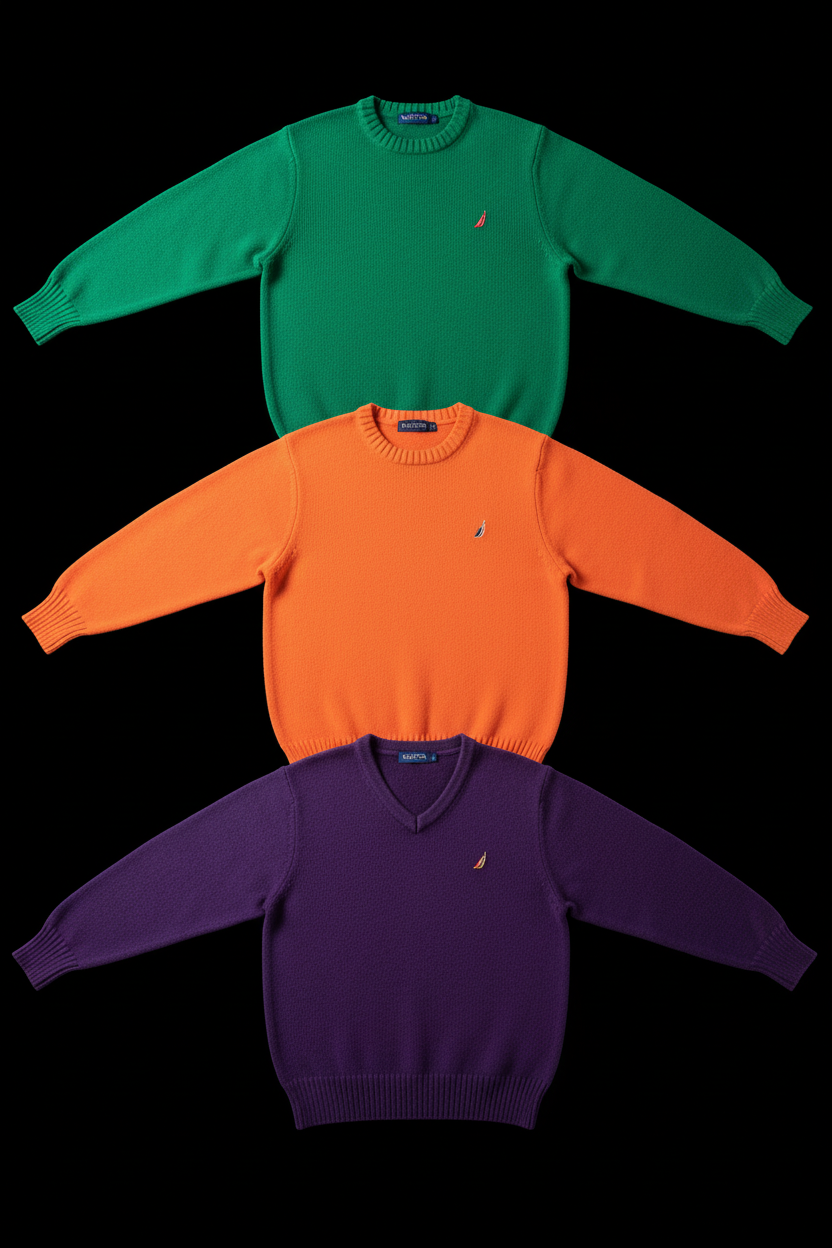 Pull Nautica Vintage - Lot 20, 50, 100 pièces | Style Marine Premium | Grade A