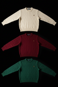 Pull Torsadé Ralph Lauren - Lot 20, 50, 100 pièces | Cable Knit Vintage Grade A-2