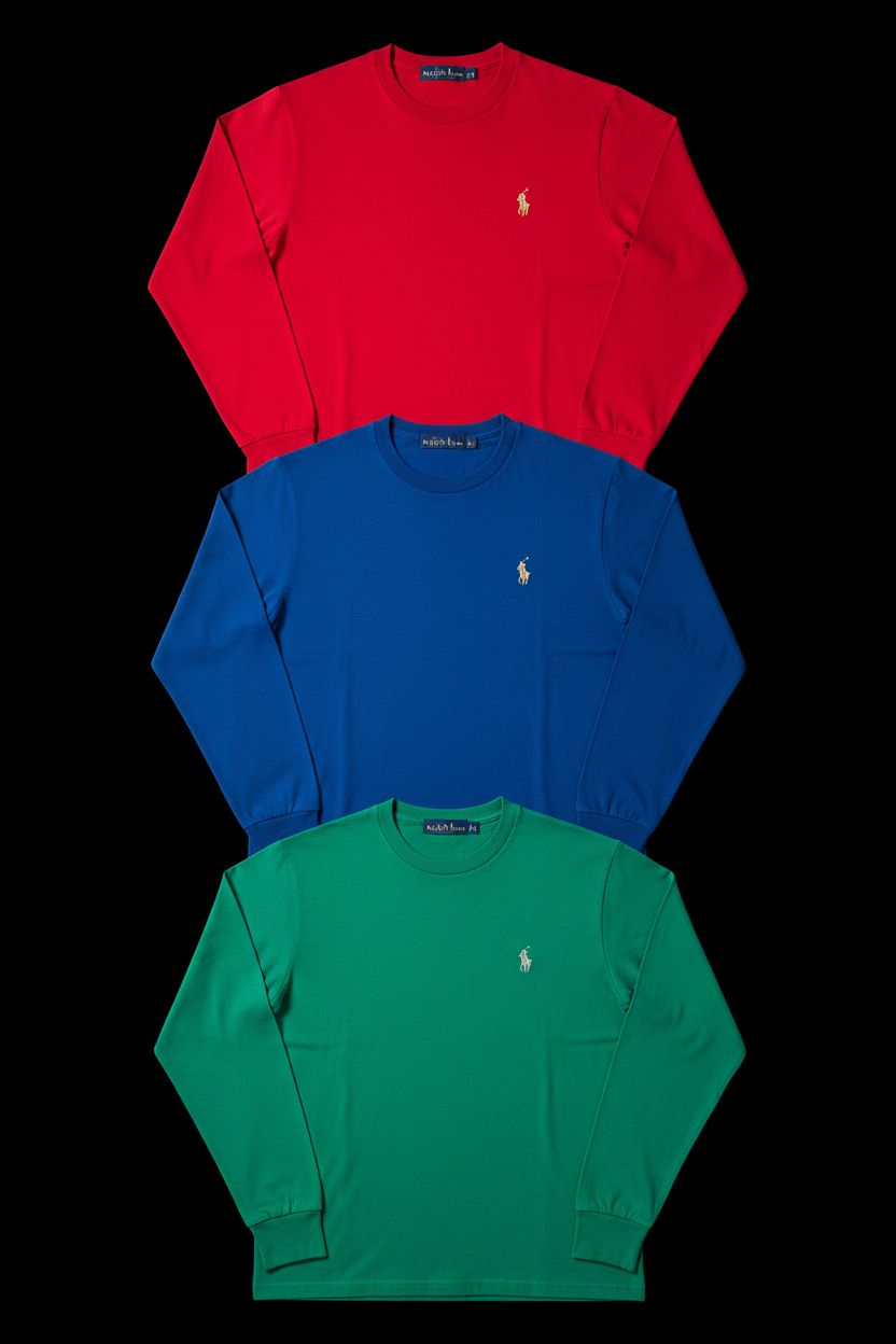 T-shirts Manches Longues Ralph Lauren - Lot 20, 50, 100 | Rare & Trié | Grade A