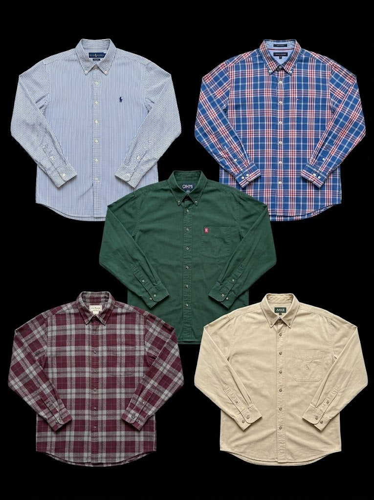 Déstockage - Chemises de Marques Ralph Lauren, Tommy Hilfiger & Mix - Lot de 20 pièces