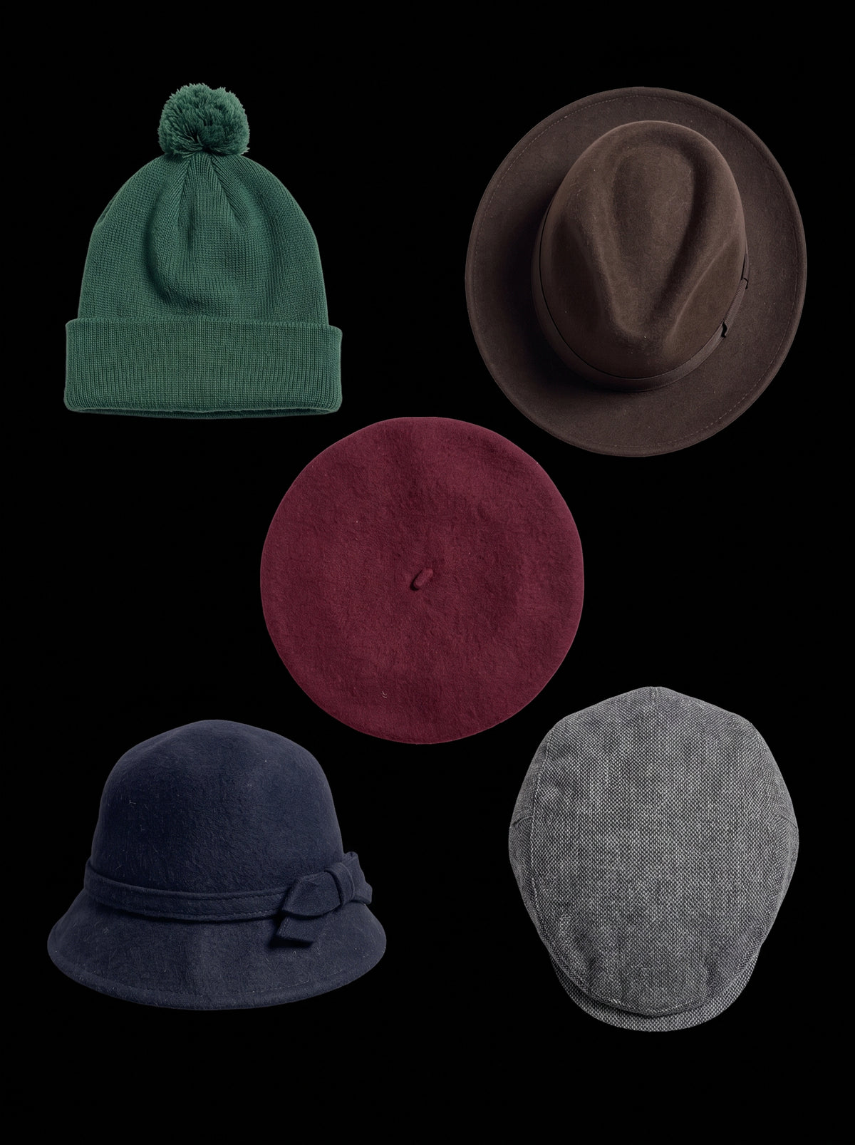 Déstockage - Bonnets, Chapeaux & Bérets d'Hiver - Lot de 50 pièces