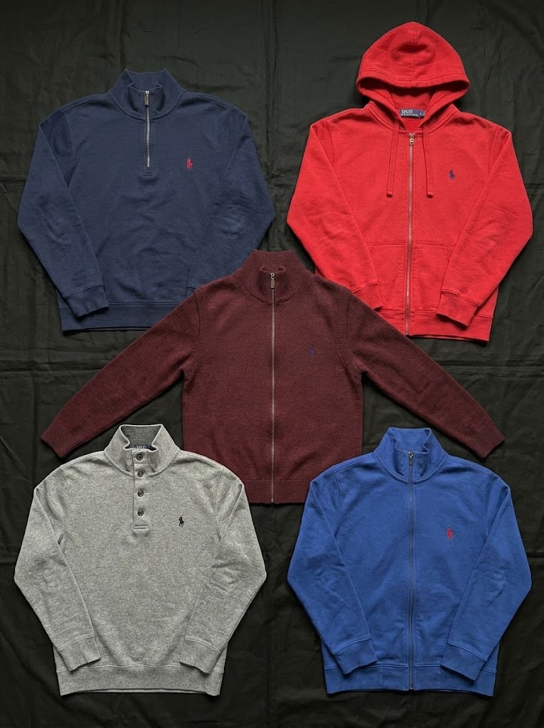 Déstockage - Pulls Ralph Lauren Quarter-Zip & Full Zip - Lot de 20 ou 50 pièces